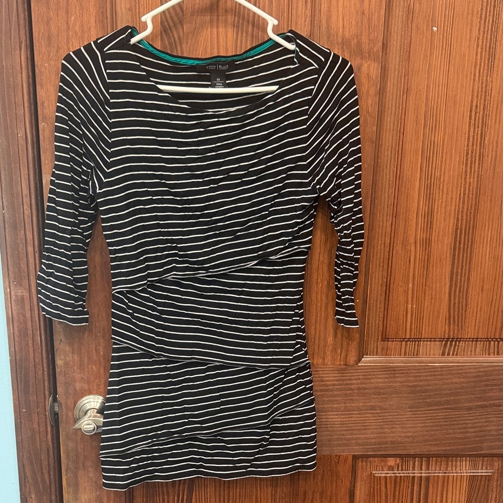 White House Black Market Striped Long Sleeve Top